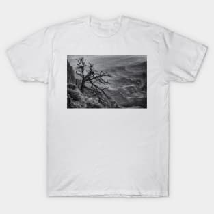 Tree at Lipan Overlook Grand Canyon B&W T-Shirt